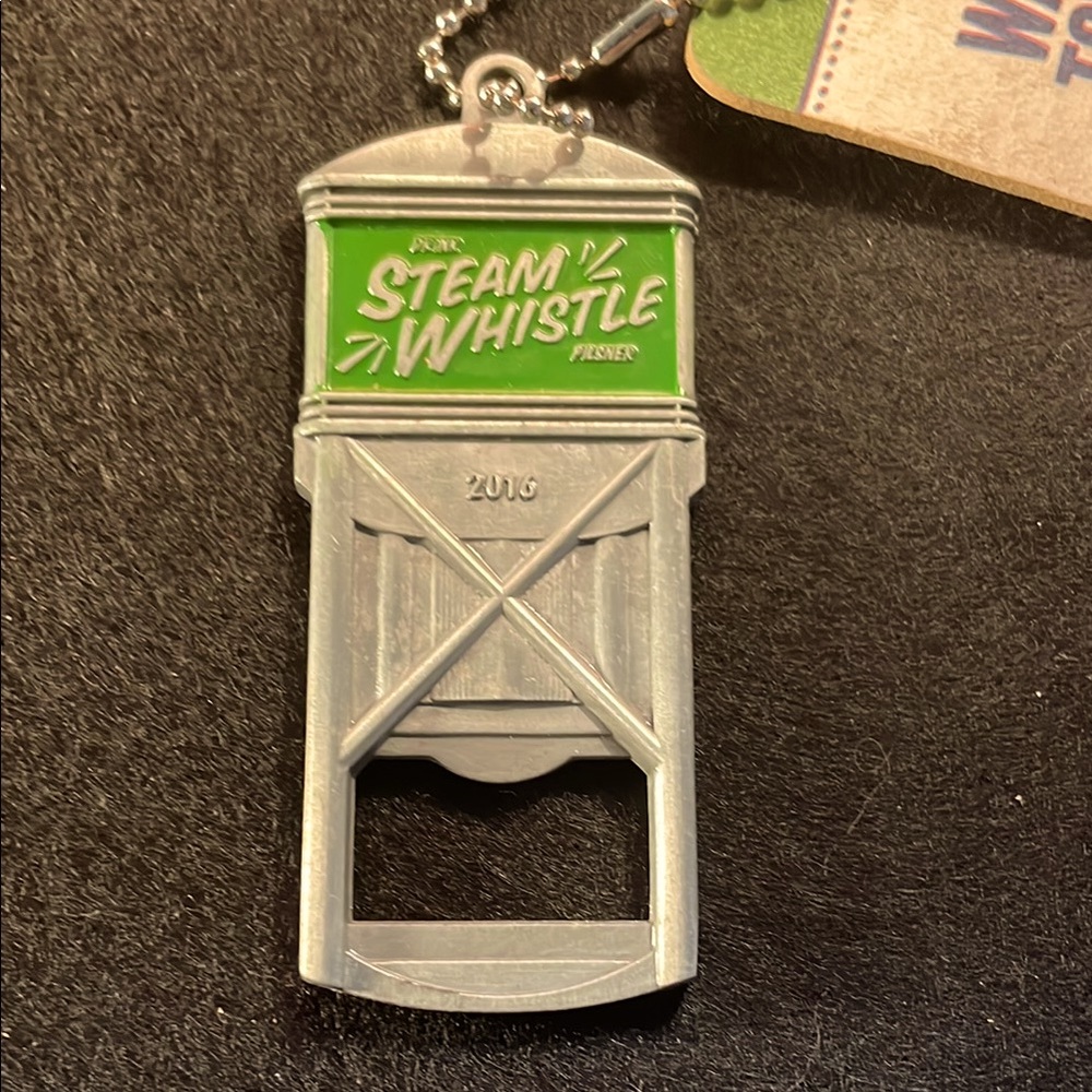 Steam Whistle 2016 Silver and Green Bottle Opener